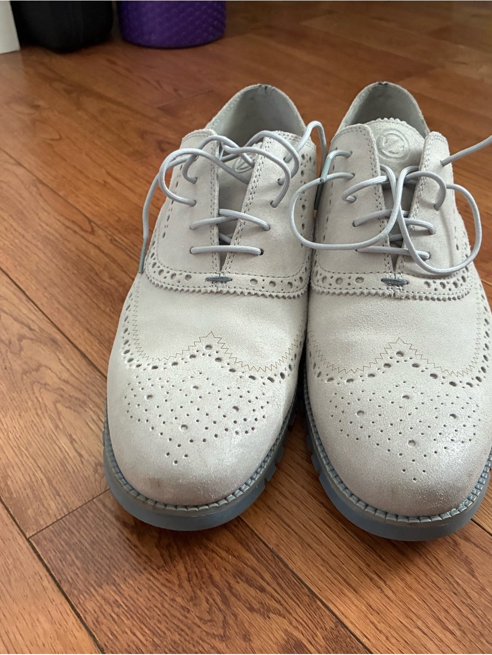 Cole Haan Men's Light Gray Wingtip Oxfords